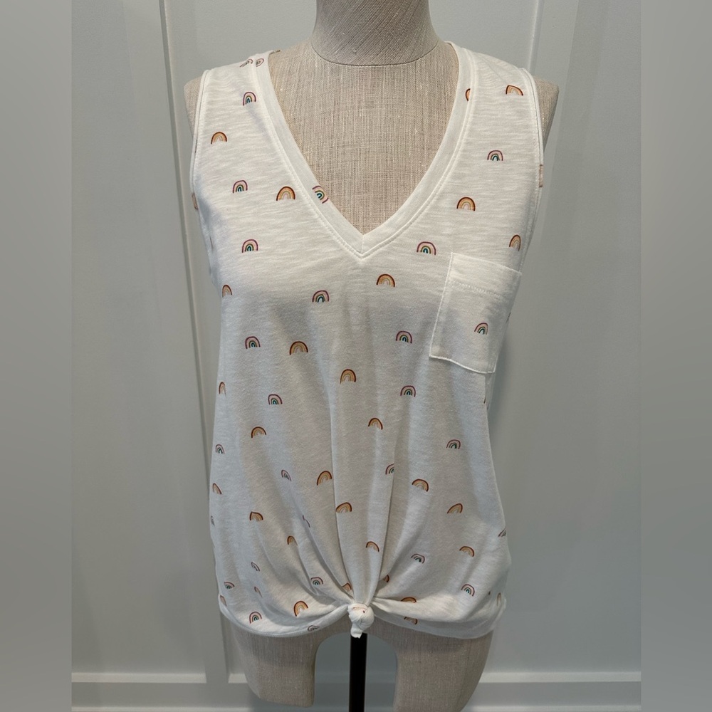 SO White Tie Front Tank Top